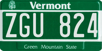 VT license plate ZGU824