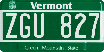 VT license plate ZGU827