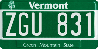 VT license plate ZGU831