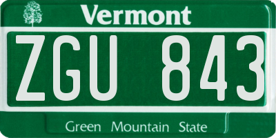 VT license plate ZGU843