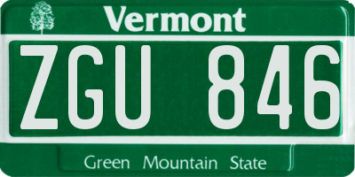 VT license plate ZGU846