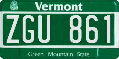 VT license plate ZGU861
