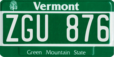 VT license plate ZGU876