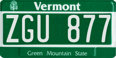 VT license plate ZGU877