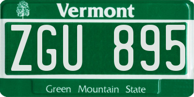 VT license plate ZGU895