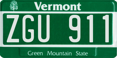 VT license plate ZGU911