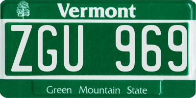 VT license plate ZGU969