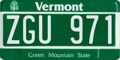 VT license plate ZGU971