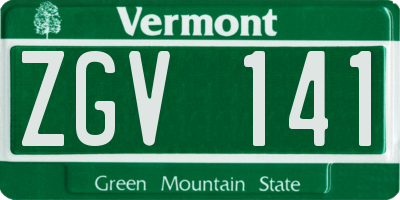 VT license plate ZGV141