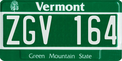 VT license plate ZGV164