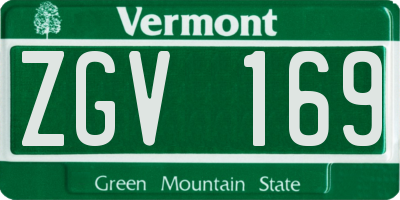 VT license plate ZGV169