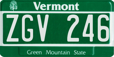 VT license plate ZGV246