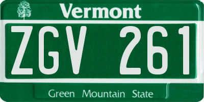VT license plate ZGV261