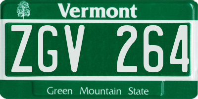 VT license plate ZGV264