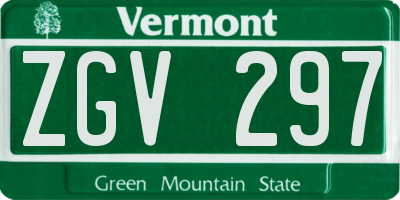 VT license plate ZGV297