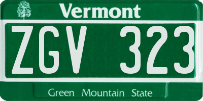 VT license plate ZGV323