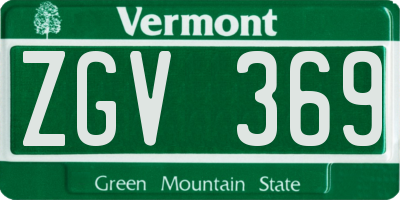 VT license plate ZGV369