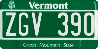 VT license plate ZGV390