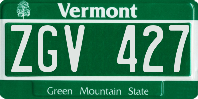 VT license plate ZGV427