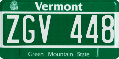 VT license plate ZGV448