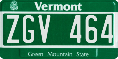 VT license plate ZGV464