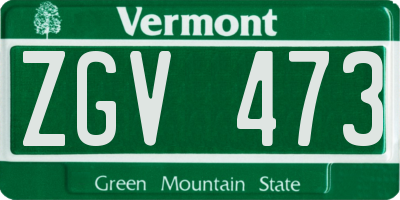 VT license plate ZGV473