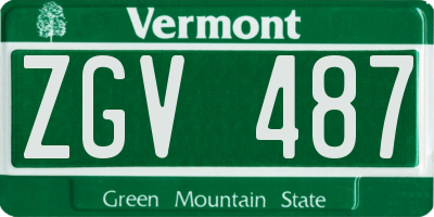 VT license plate ZGV487