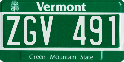 VT license plate ZGV491