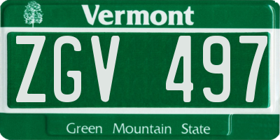 VT license plate ZGV497