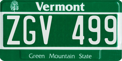 VT license plate ZGV499