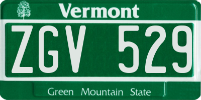 VT license plate ZGV529