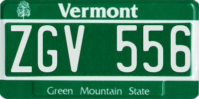 VT license plate ZGV556