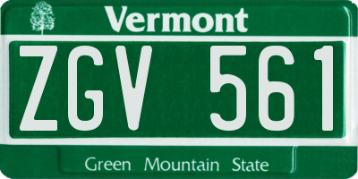 VT license plate ZGV561