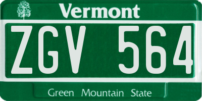 VT license plate ZGV564