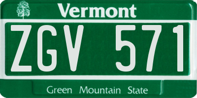 VT license plate ZGV571