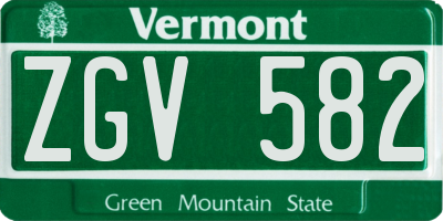 VT license plate ZGV582