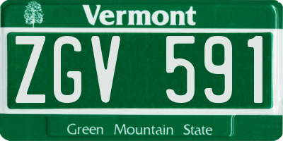 VT license plate ZGV591