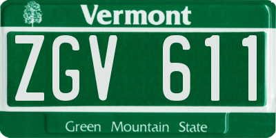 VT license plate ZGV611
