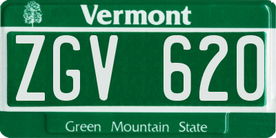 VT license plate ZGV620