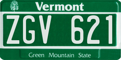 VT license plate ZGV621