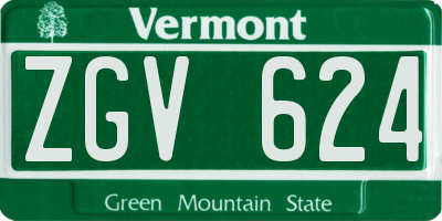 VT license plate ZGV624