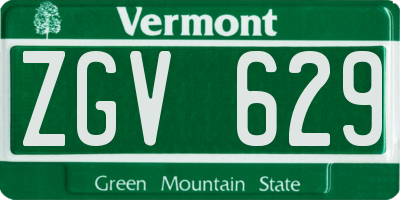 VT license plate ZGV629