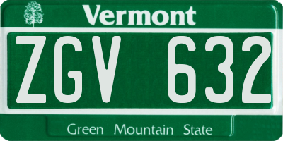 VT license plate ZGV632