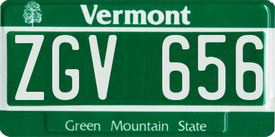 VT license plate ZGV656