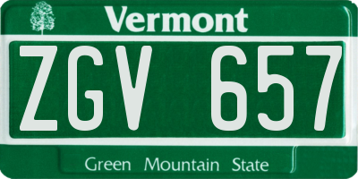 VT license plate ZGV657