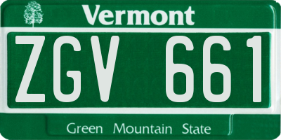 VT license plate ZGV661