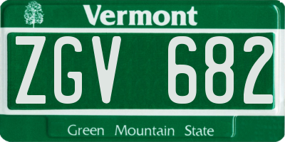 VT license plate ZGV682