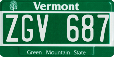 VT license plate ZGV687