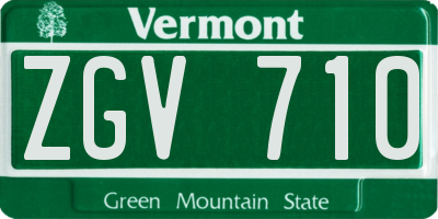VT license plate ZGV710