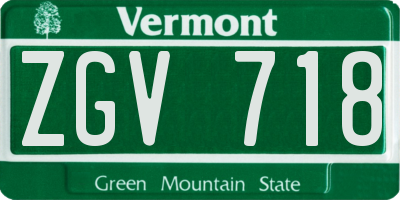VT license plate ZGV718